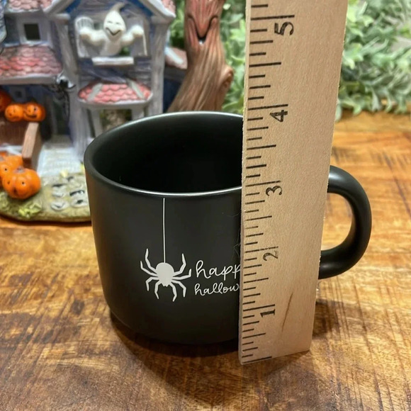 Happy Halloween Black Coffee Cup Mug With Spider Great Condition 8oz - Picture 7 of 8